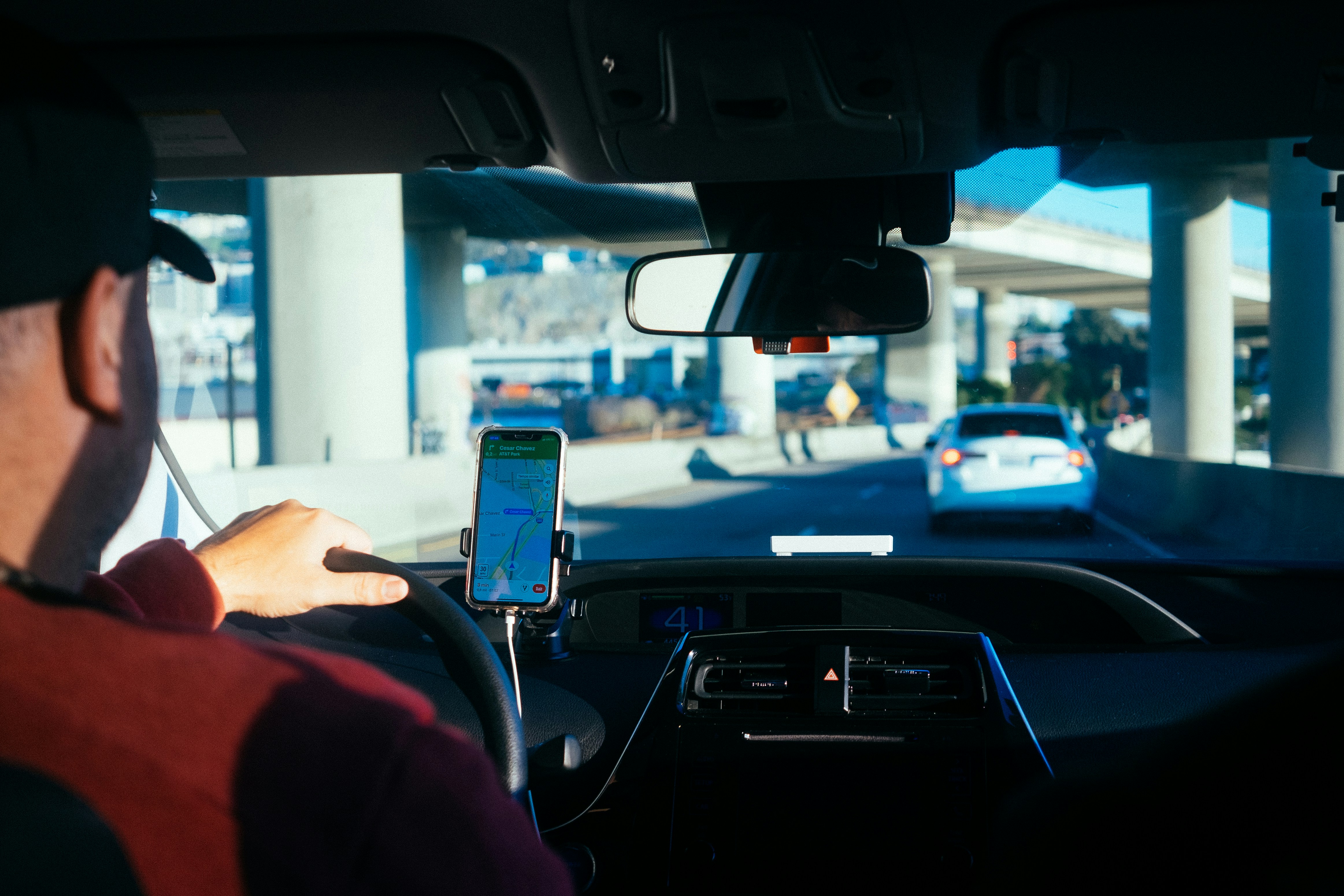 Delivery Driver sitting in traffic